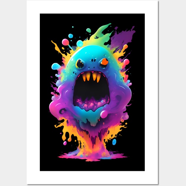 Cute creepy blob monster Wall Art by Terror-Fi